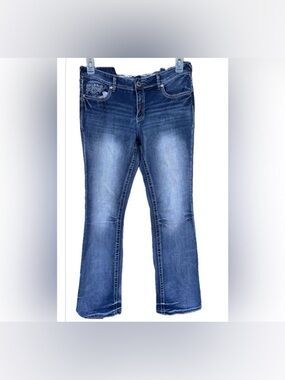 Amethyst Jeans Blue Flare Wide Leg Denim Size 11